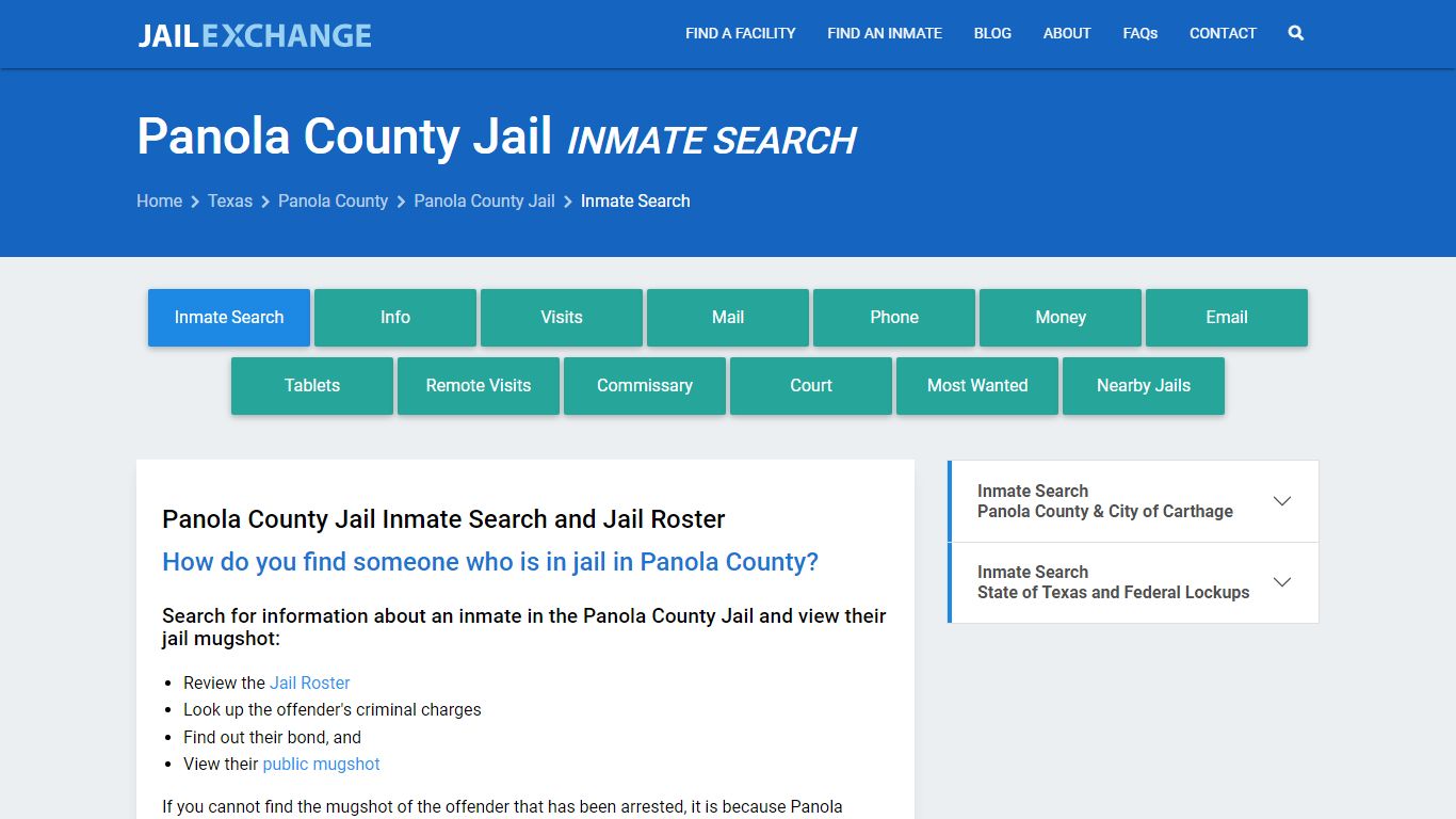 Inmate Search: Roster & Mugshots - Panola County Jail, TX